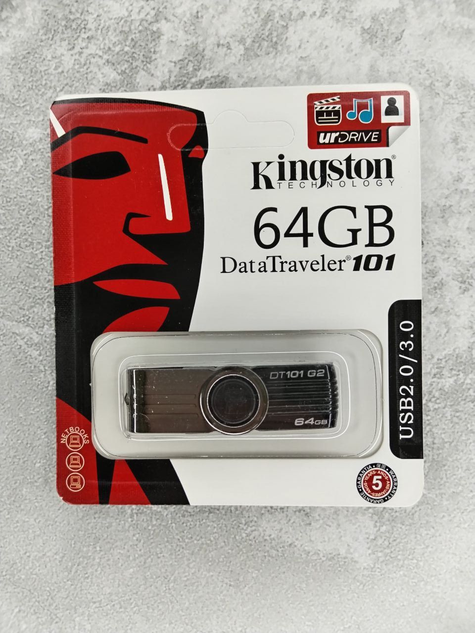 Флешка USB flash накопитель KINGSTON Data Traveler 101 G2 USB2.0/3.0 64гб