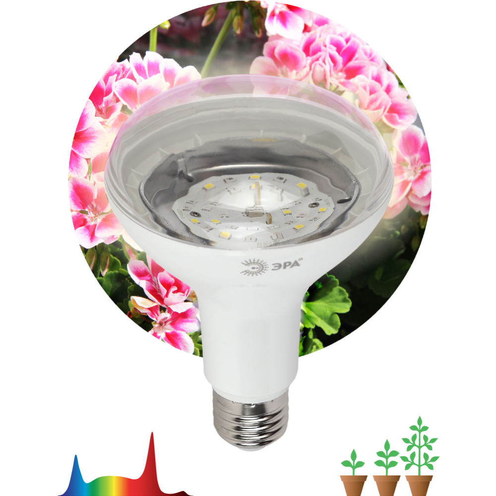 Лампа «ЭРА» LED FITO-15W-Ra90-2150K-E27, Б0039173, полного спектра