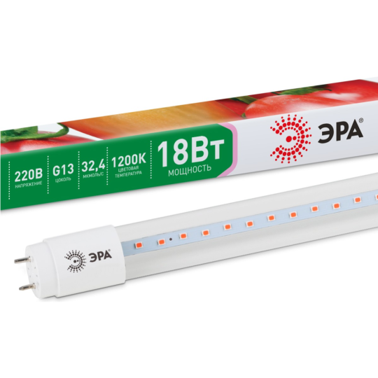 Лампа «ЭРА» LED FITO-18W-RB-Т8-G13-NL, Б0042990, красно-синего спектра