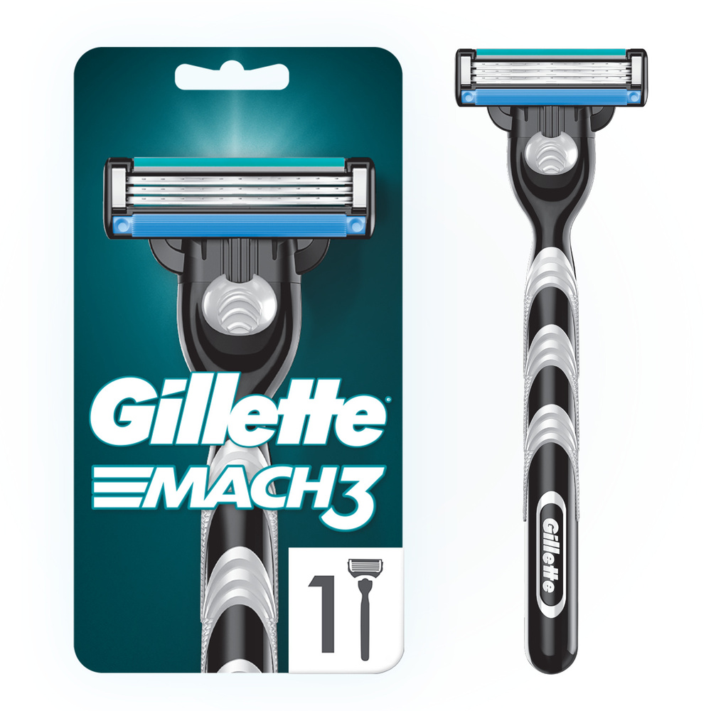 Бритва / станок для бритья мужской Gillette Mach 3 с 1 кассетой