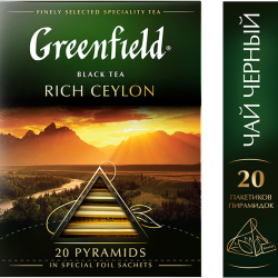 Чай черный «Greenfield» Rich Ceylon, 20 пи­ра­ми­док