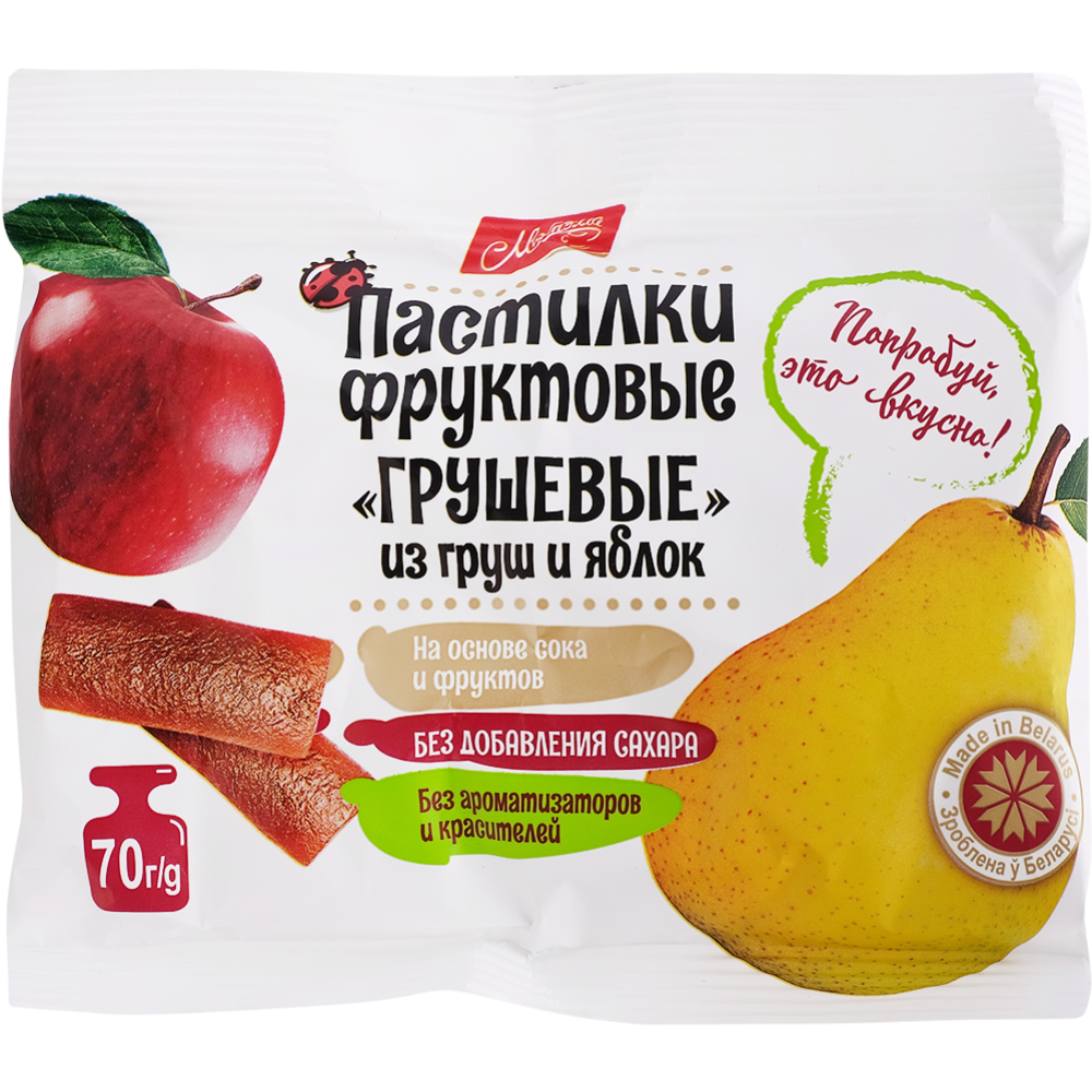 Па­стил­ки фрук­то­вые «Ми­ха­эл­ла» из груш и яблок, 70 г