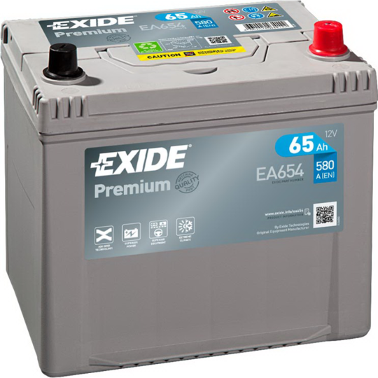 Аккумулятор автомобильный «Exide» Premium, EA654, 65Ah 