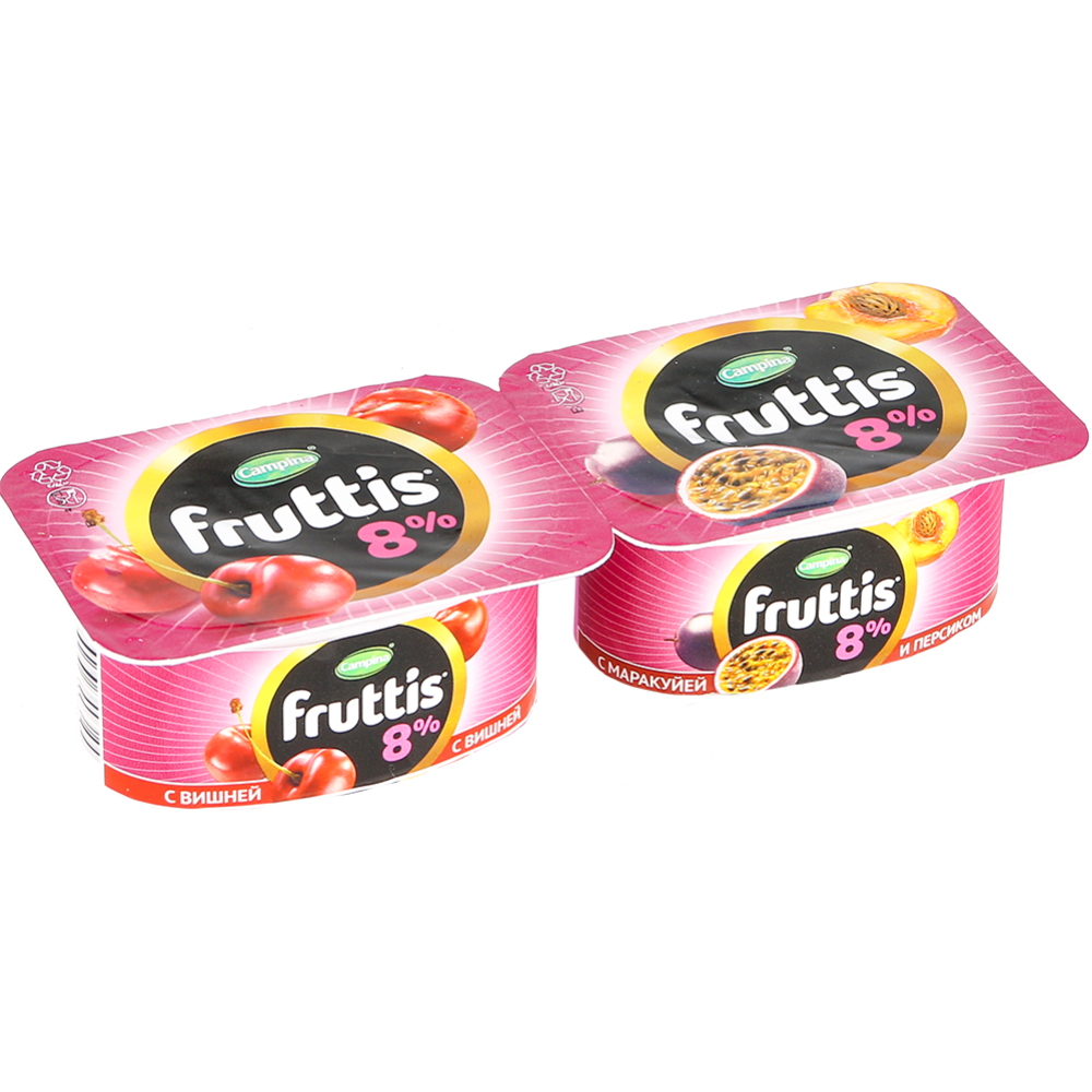 Йогуртный продукт «Fruttis» персик-маракуйя, вишня, 8%, 115 г #2