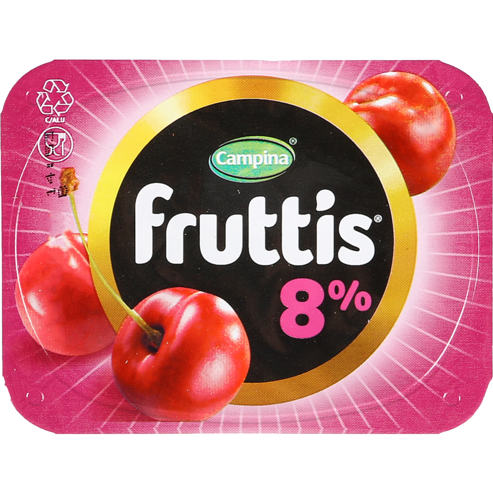 Йогуртный продукт «Fruttis» персик-маракуйя, вишня, 8%, 115 г