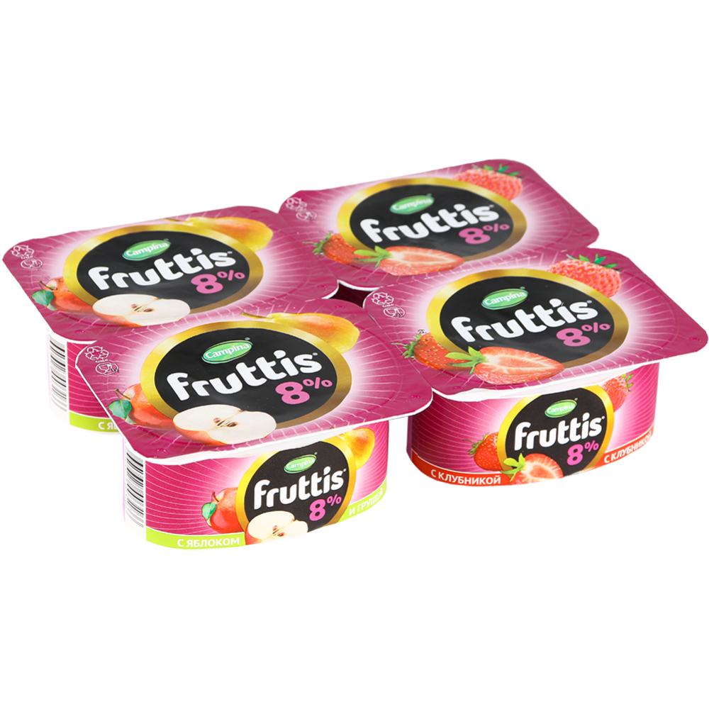 Йогуртный продукт «Fruttis» груша, яблоко, клубника, 8%, 115 г #3