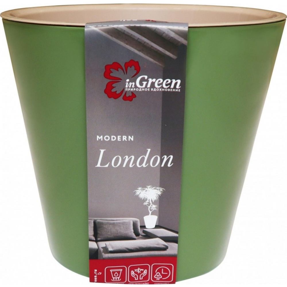 Горшок «InGreen» London, ING6206ОЛ, оливковый, 5 л