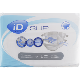 Подгузники для взрослых «iD» Slip Basic, размер L, 30 шт