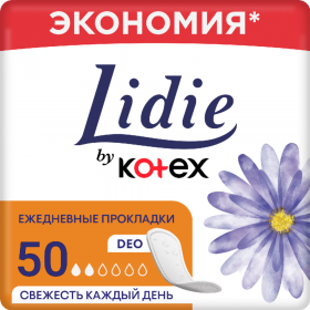  Ги­ги­е­ни­че­ские про­клад­ки «Kotex» Lidie, жен­ские, еже­днев­ные, 50 шт