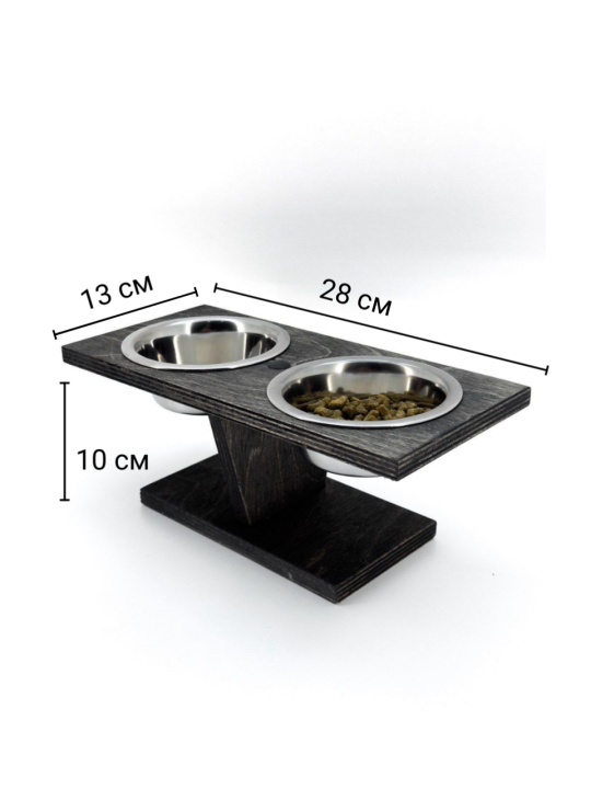 Миски 240 мл на деревянной подставке для котика и собаки мелкой породы