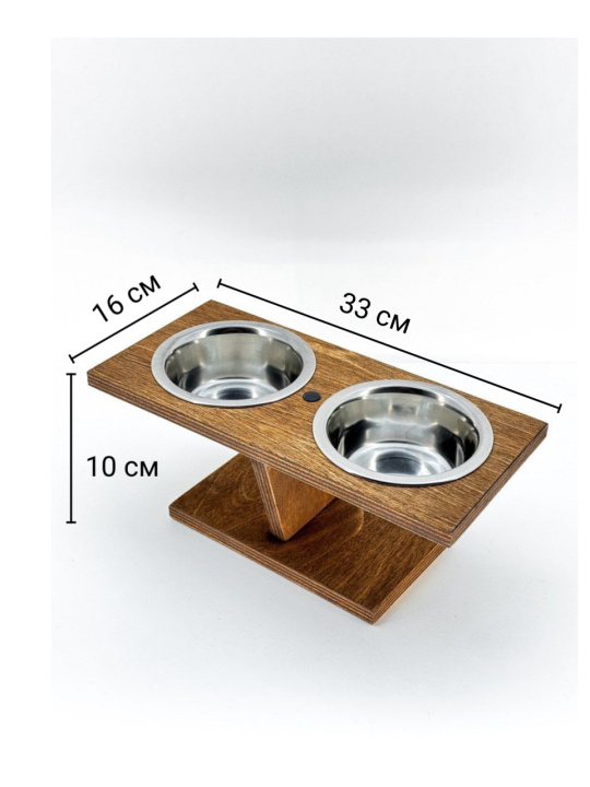Подставка с мисками 400 мл для котика и собаки маленькой породы