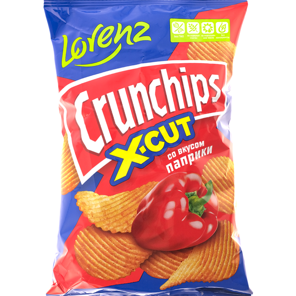 Чипсы картофельные «Lorenz» Crunchips. X-Cut, рифленые, со паприки, 70 г #0