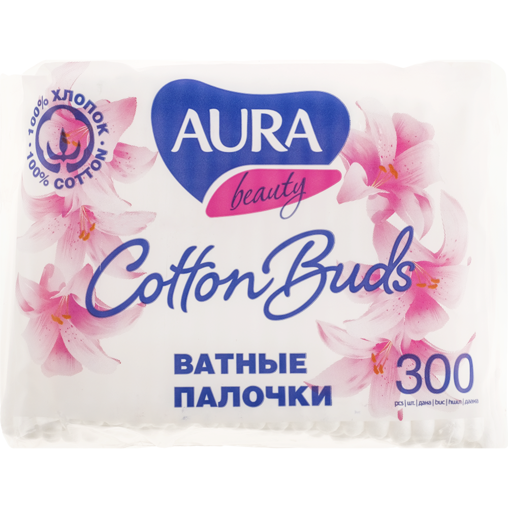 Ватные па­лоч­ки «Aura» Cotton Buds, 300 шт