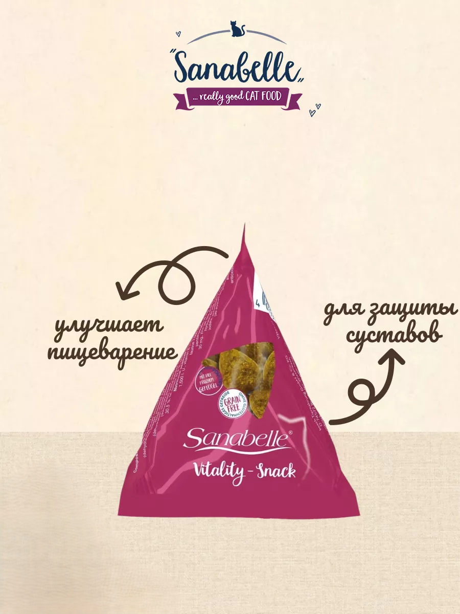 Лакомство для котов Sanabelle Vitality Snack (Поддержка суставов) 12 шт * 20гр