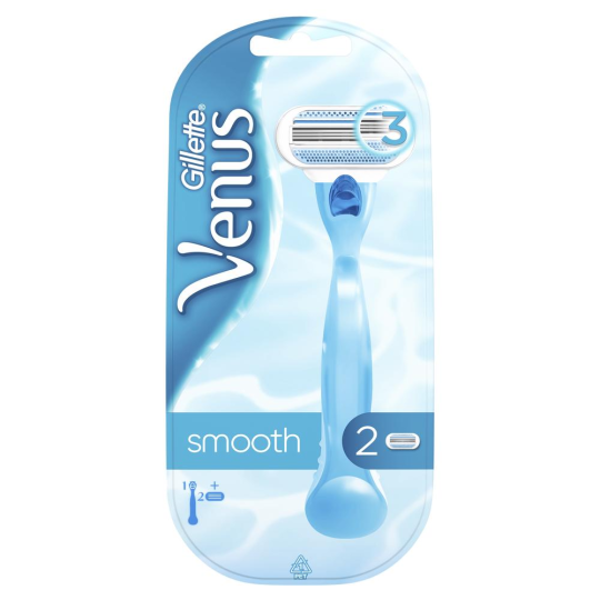 Бритва / станок для бритья женский Gillette Venus Smooth с 2 кассетами