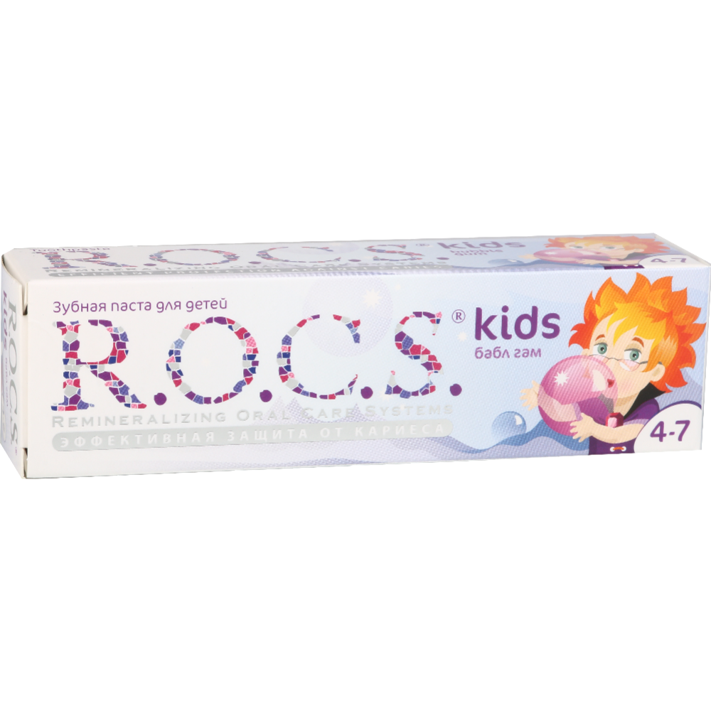 Зубная паста «R.O.C.S.» Бабл Гам, для детей от 4-7 лет, 45 г. #0