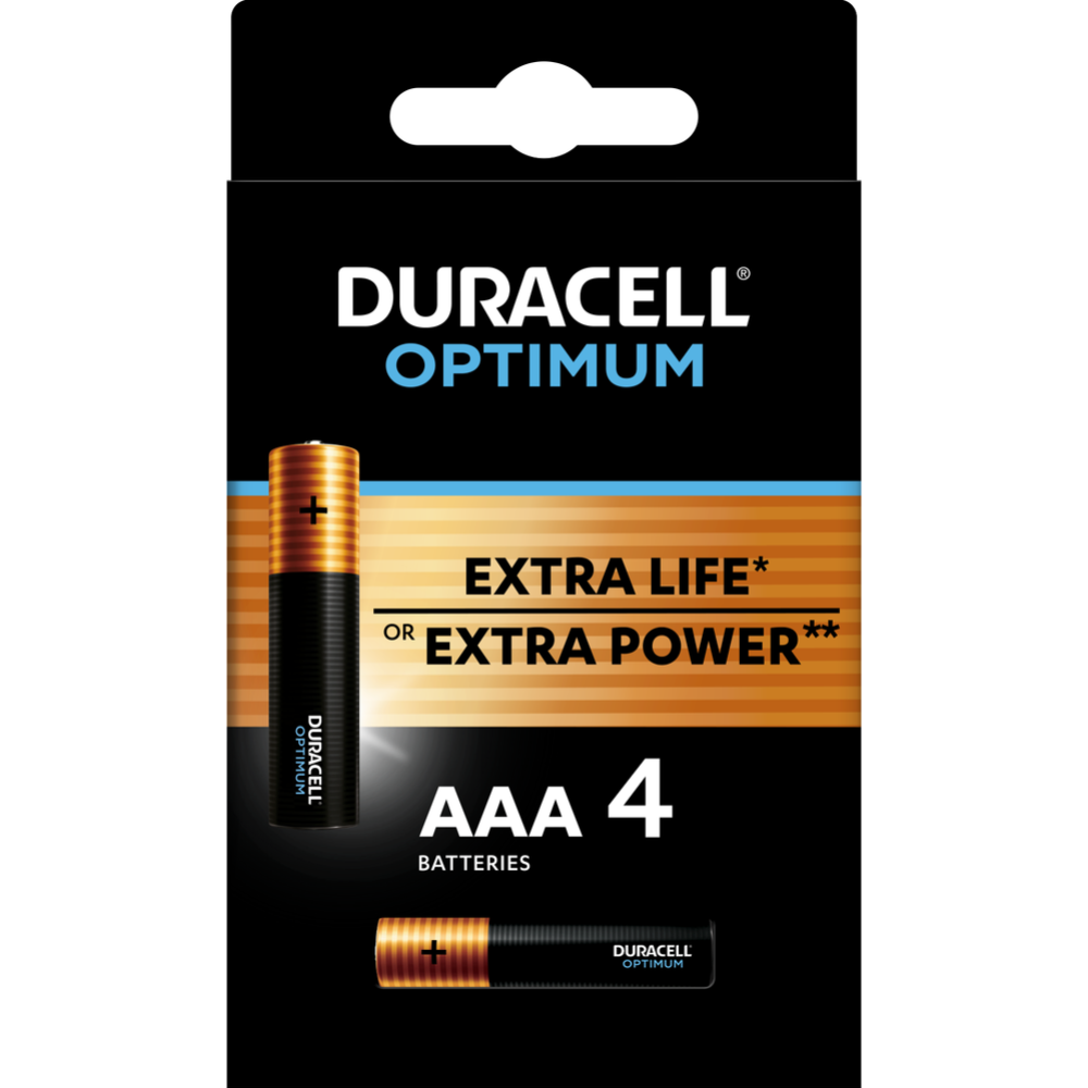 Батарейка «Duracell» Optimum, AAA, 4 шт