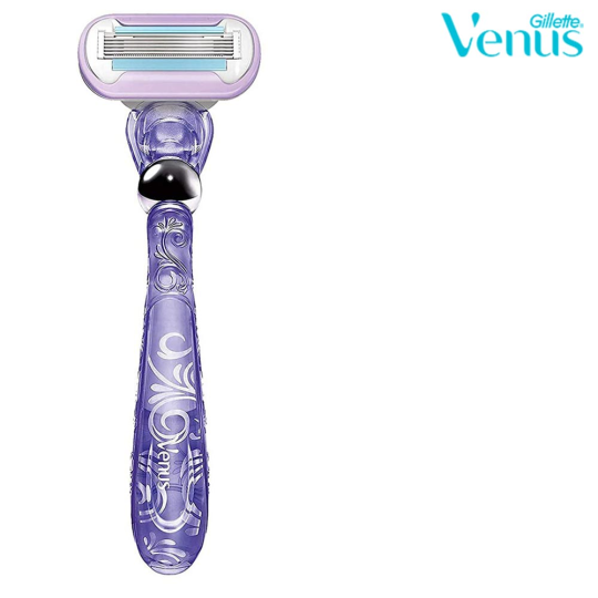 Бритва / станок для бритья жен­ский Gillette Venus Swirl Deluxe Smooth Flexball с 2 кассетами + кос­ме­тич­ка