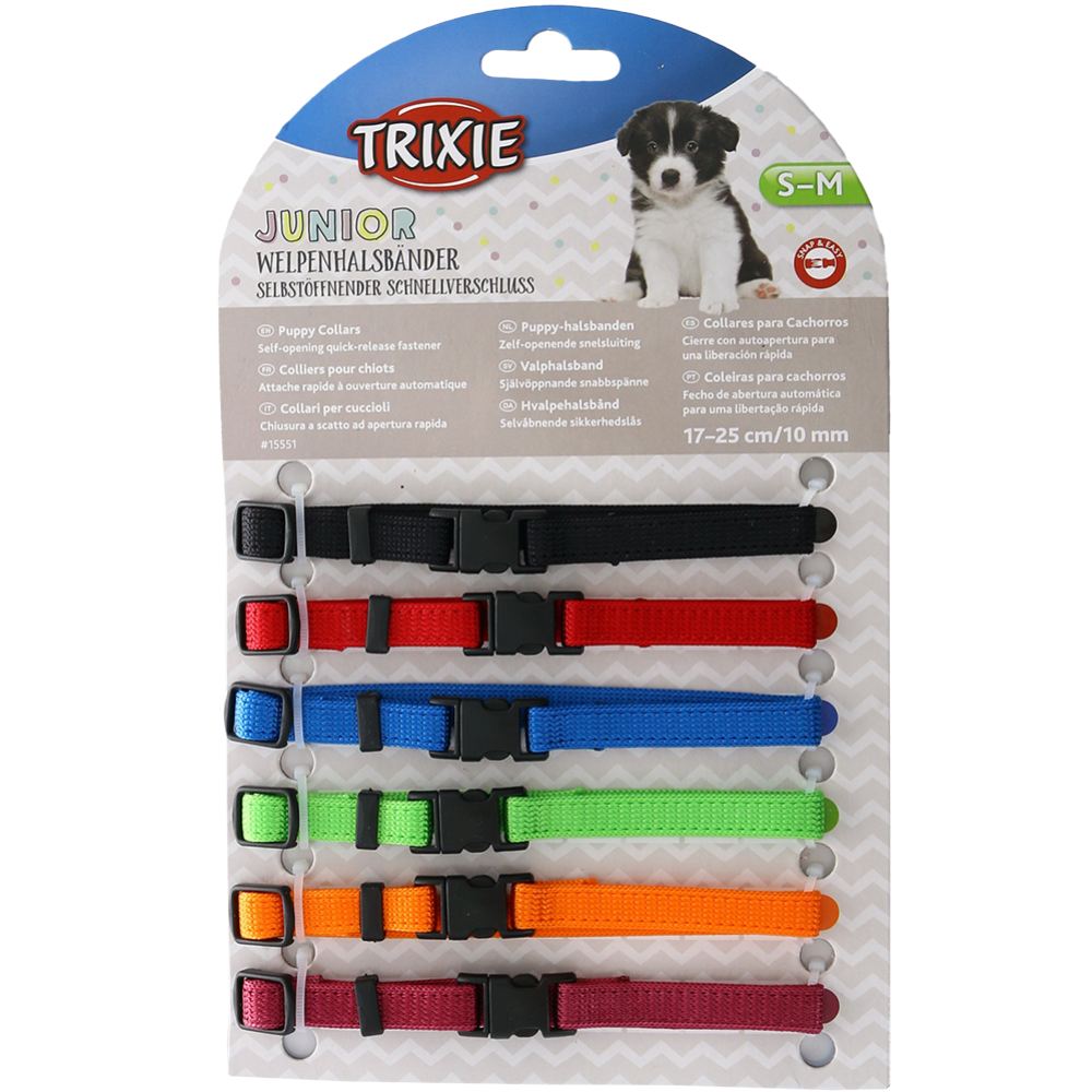 Набор «Trixie» 6 цветных ошейников для щенков, 17-25 см х10 мм