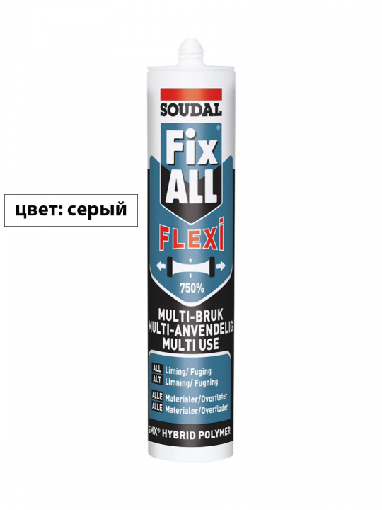 Клей герметик "Soudal" Fix All Flexi серый 290 мл