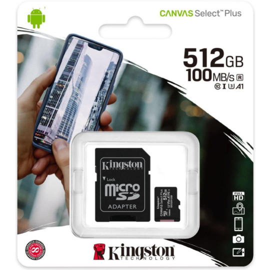 Карта памяти «Kingston» Canvas Select Plus, SDCS2/512GB