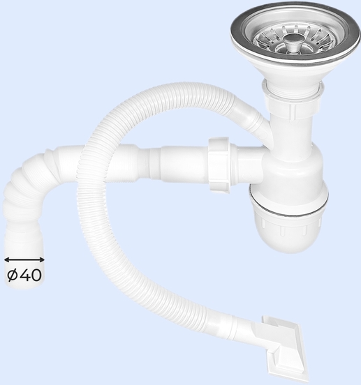 Сифон 3 1/2 для кухонных моек