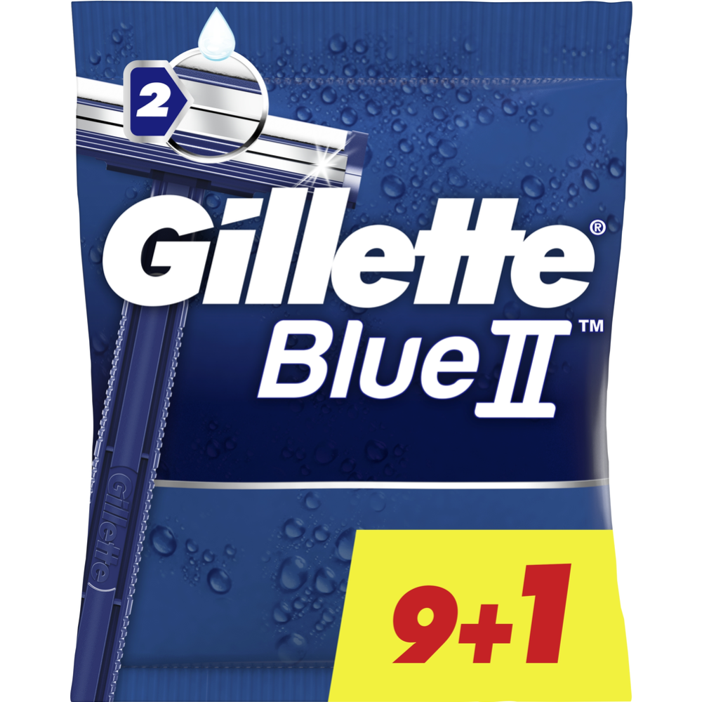Бритвы одноразовые «Gillette» Blue II , 9+1шт #0