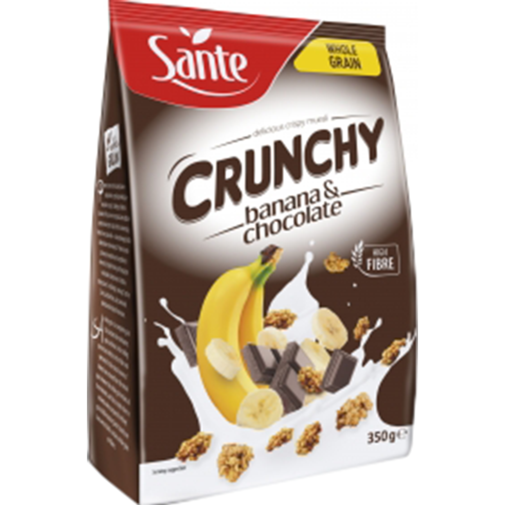 Мюсли «Sante» Crunchy, с бананом и шоколадом, 350 г