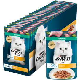 Корм для кошек «Gourmet» Perle, кролик в соусе, 26 х 75г