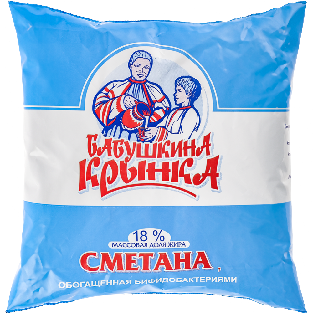 Сметана «Бабушкина крынка» 18%, 450 г #0