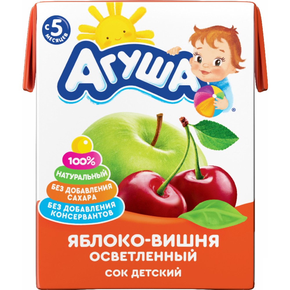 Сок детский «Агуша» яблоко-вишня, 200 мл #1