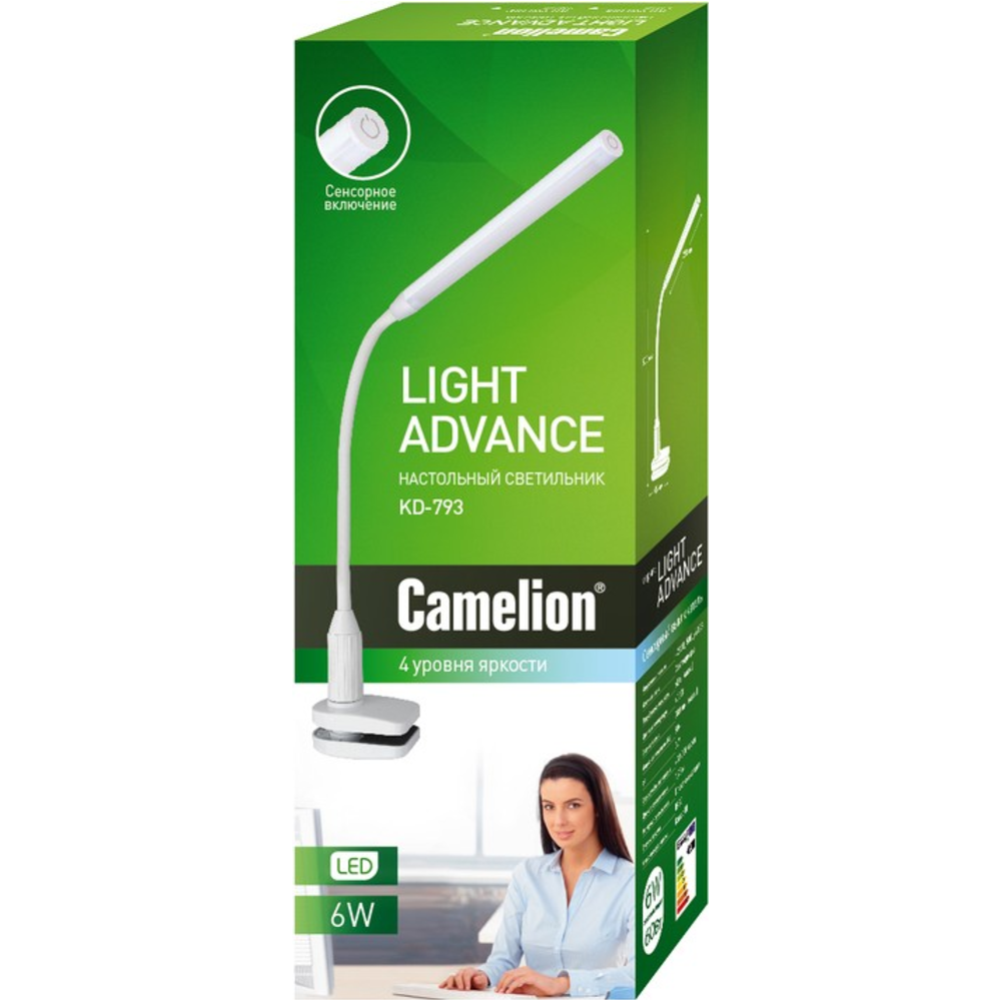 Лампа настольная «Camelion» KD-793 C01, K12490, белый