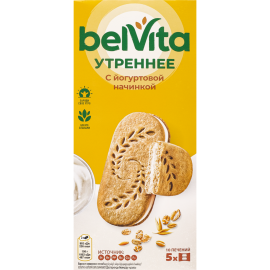 Печенье «Belvita» утреннее, со злаками и йогуртовой начинкой, 253 г