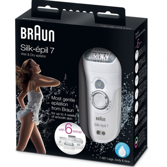 Эпилятор «Braun» Silk-epil 7 7-561 Wet & Dry + триммер FG1100