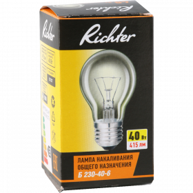 Лампа на­ка­ли­ва­ния «Richter» 40 Вт