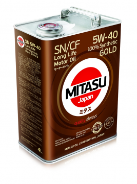 Масло моторное синтетическое MITASU 5W40 4L GOLD LL SN_CF_API SN_CF ACEA A3_B4 MB 229.5 VW 505.01 BMW LL-01