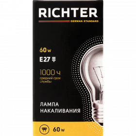 Лампа на­ка­ли­ва­ния «Richter» 60 Вт