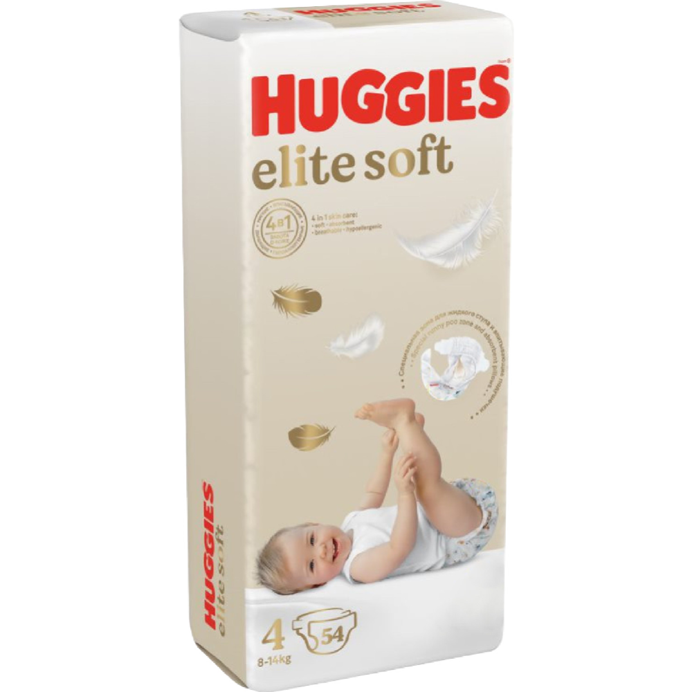 Подгузники детские «Huggies» Elite Soft, размер 4, 8-14 кг, 54 шт #1