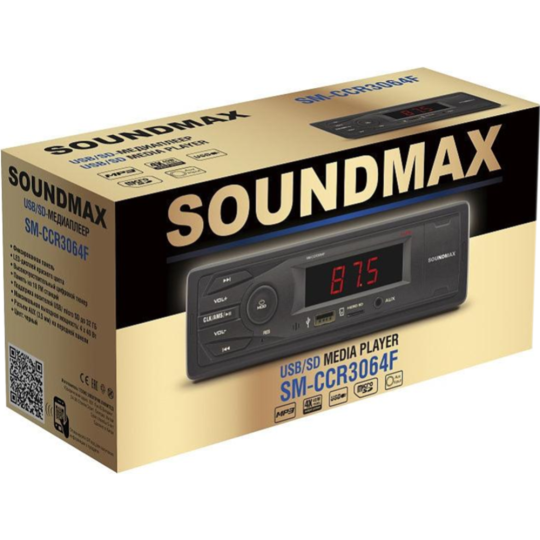 Автомагнитола «Soundmax» SM-CCR3064F, черный