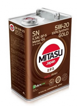 Масло моторное синтетическое MITASU MJ-100-4  GOLD 5W-20, 4л