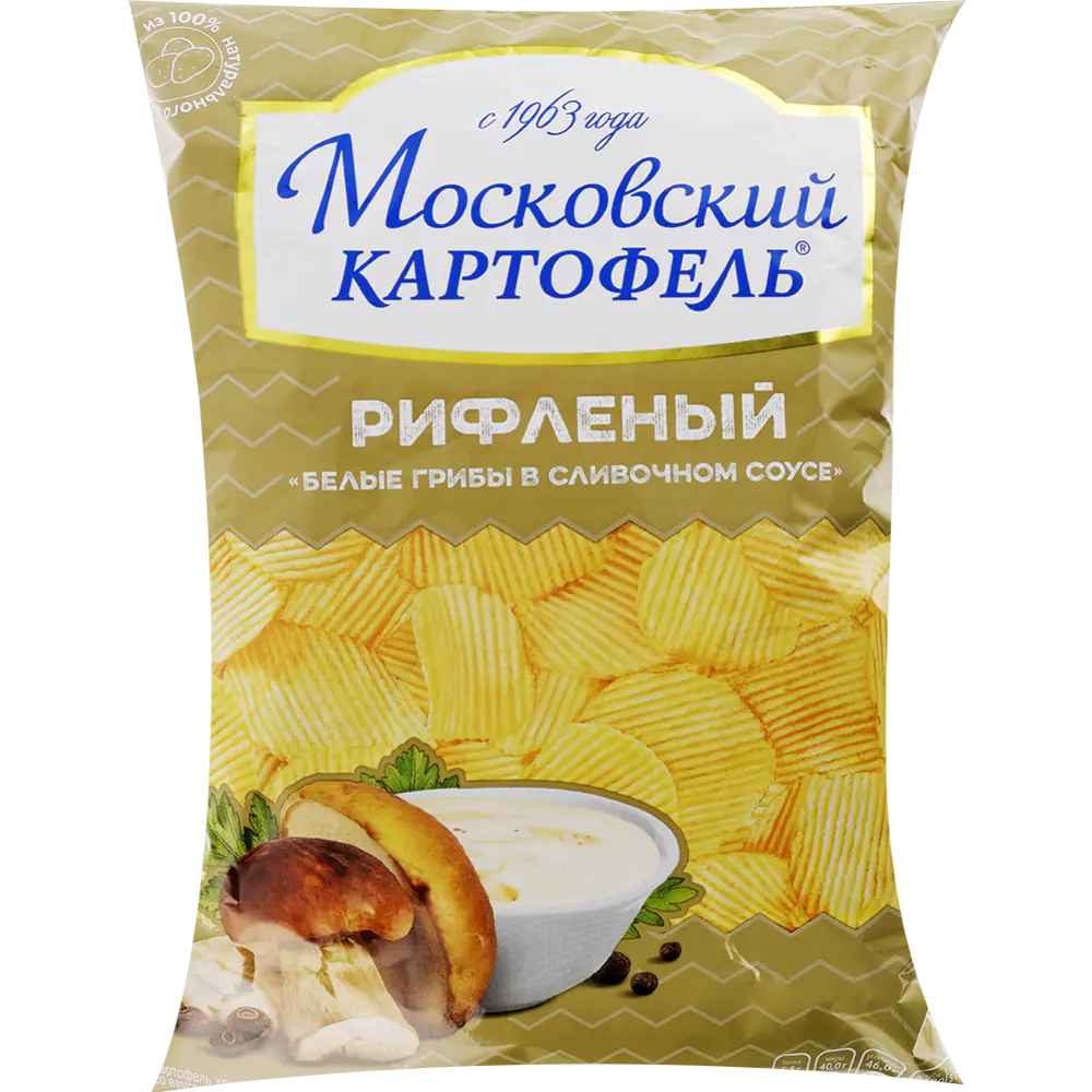 Чипсы рифлёные «Московский Картофель» белые грибы в сливочном соусе, 130 г  купить в Минске: недорого, в рассрочку в интернет-магазине Емолл бай