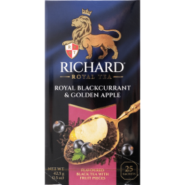 Чай черный «Richard» Royal Blackcurrant & Golden Apple, 25х1.7 г