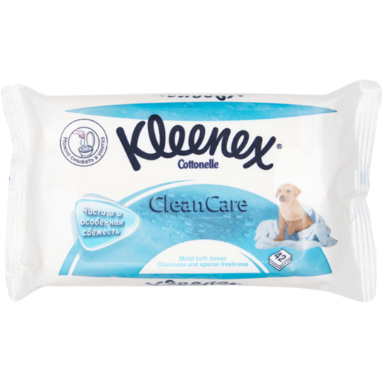 Влажная туалетная бумага «Kleenex» белая, влажная