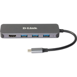 Док-станция «D-Link» DUB-2333/A1A, USB Type-C, 3 x USB3.0, USB Type-C/PD 3.0, 1 x HDMI