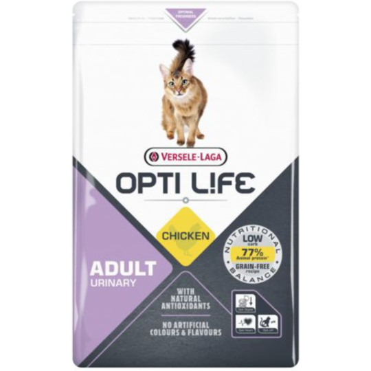 Корм для кошек «Opti Life» Cat, полнорационный, поддержание здоровья мочевыводящих путей, курица, 441316, 1 кг