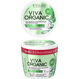 Био-крем для лица «Eveline» Viva organic, 3 в 1, увлаженение, 100 мл