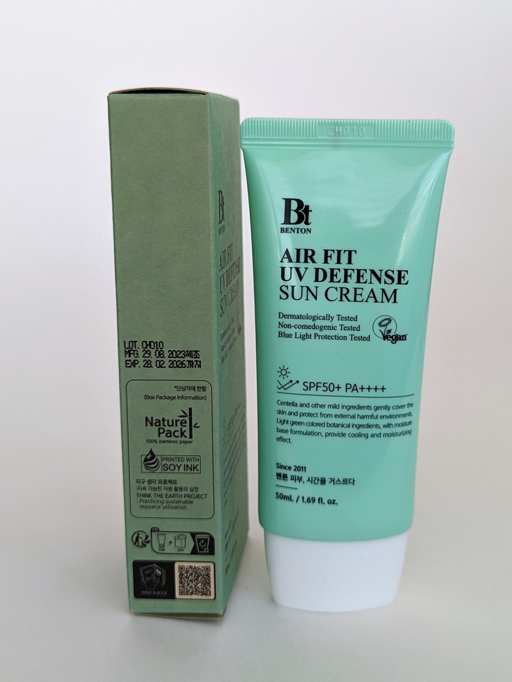 Увлажняющий солнцезащитный крем Benton Air Fit UV defense Sun Cream 50 ml на стабильных фильтрах нового поколения