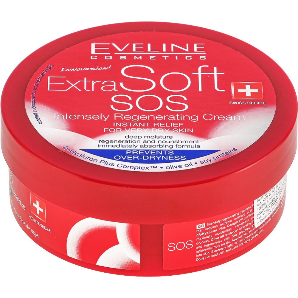 Крем для лица «Eveline Cosmetics» Extra Soft SOS, интенсивная регенерация, 200 мл