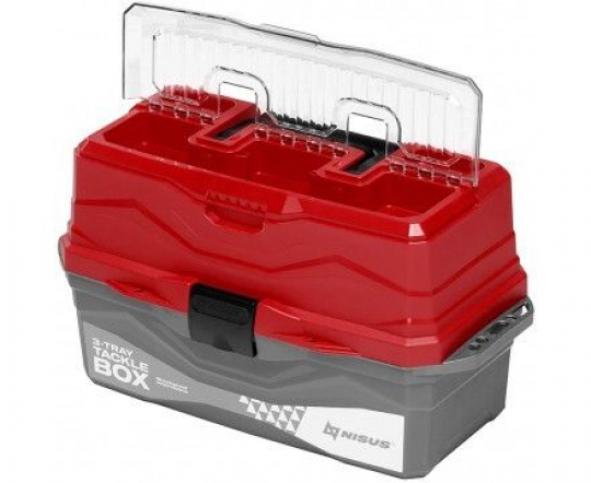 Ящик для снастей трехполочный NISUS Tackle Box, Красный