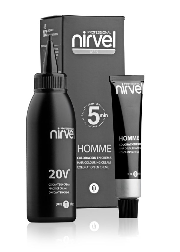 Краситель для волос Nirvel Homme Dark Grey G-3 мужской (тон тёмно-серый )30+30мл